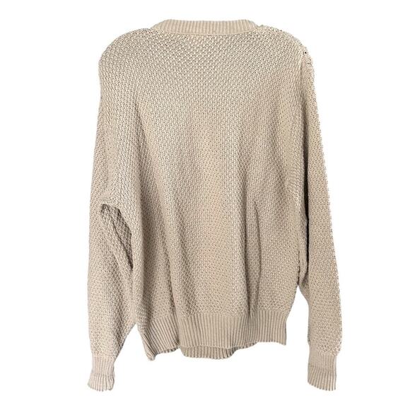 James River Traders VTG Cotton Cable Knit  Sweater Women’s Large Beige Fisherman - Picture 3 of 4
